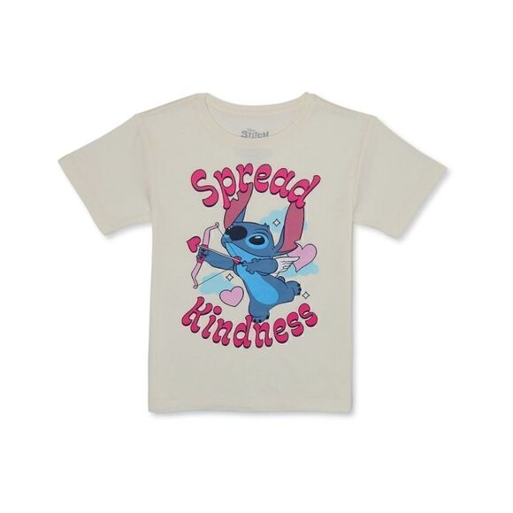 Nwt Valentine's Day Disney Lilo and Stitch Girls Premium T shirt - Picture 3 of 4